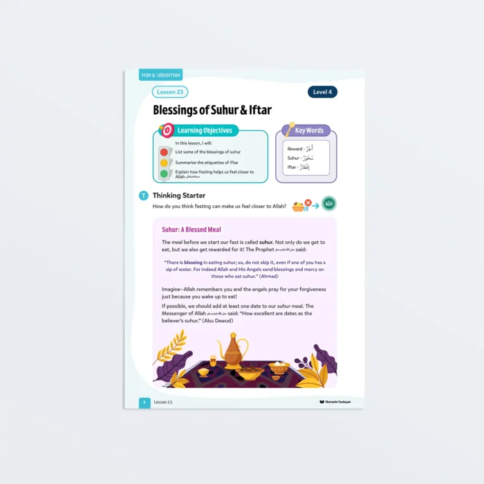 Lesson23-Blessings-Of-Suhur-And-Iftar-L4-Fiqh-Ubudiyyah Page1 Featured