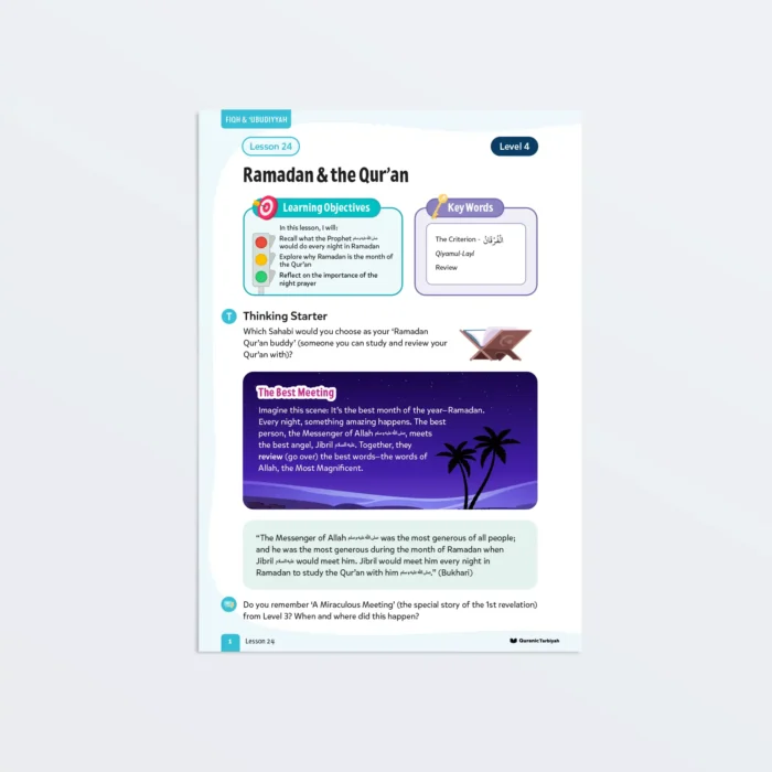 Lesson24-Ramadan-And-The-Quran-L4-Fiqh-Ubudiyyah Page1 Featured