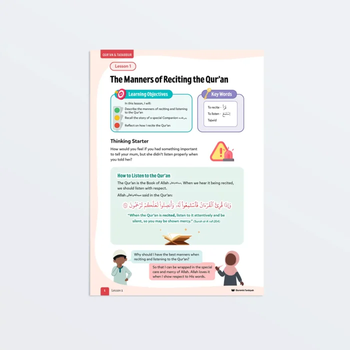 Lesson1 The Manners of Reciting the Quran L3 Quran & Tadabbur Page 1 Featured V2