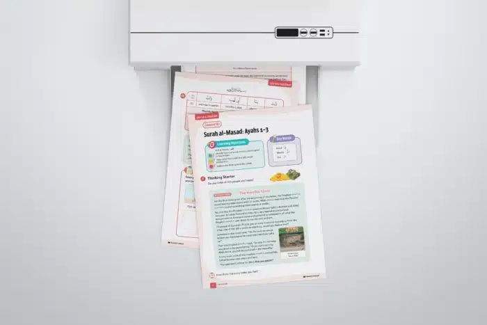 Lesson18-Surah-al-Masad-Ayahs-1-3-L3-Quran-Tadabbur-P1 to P3 with printer-V2