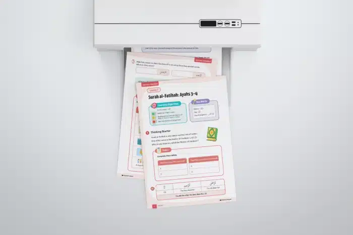 Lesson7-Surah-al-Fatihah-Ayahs-3-4-L3-Quran-Tadabbur-P1 to P3 with printer-V2