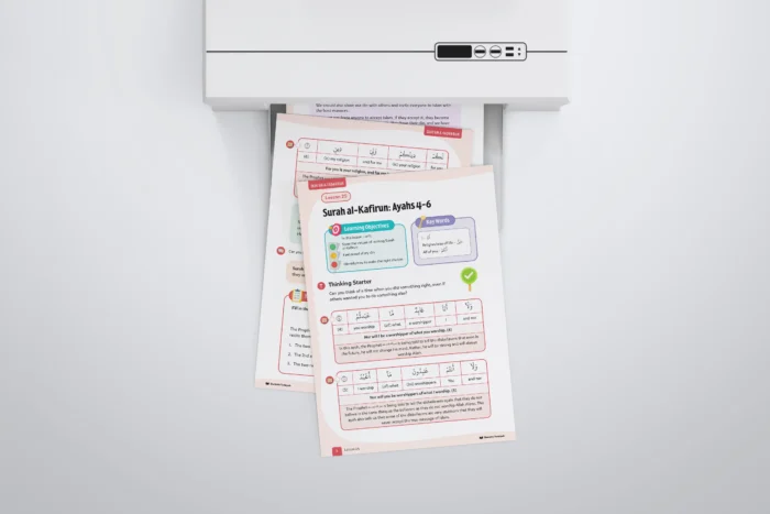 Lesson25-Surah-al-Kafirun-Ayahs-5-6-L3-Quran-Tadabbur-P1 to P3 with printer-V2