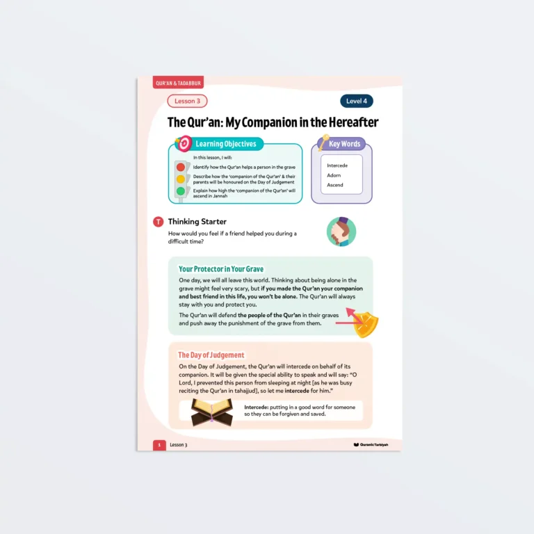 Lesson 3 The Qur’an: My Companion in the Hereafter Quran & Tadabbur page 1 Featured