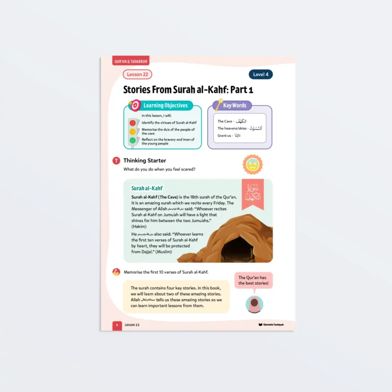 Lesson22 Stories From Surah al-Kahf Part 1 Level 4 Quran & Tadabbur Page 1