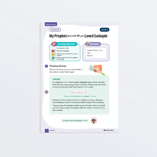 L8 My Prophet ﷺ Loved Sadaqah L3 Adab & Akhlaq P1 Featured