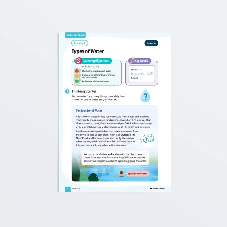 Lesson4-Types-Of-Water-L4-Fiqh-Ubudiyyah Page1 Featured