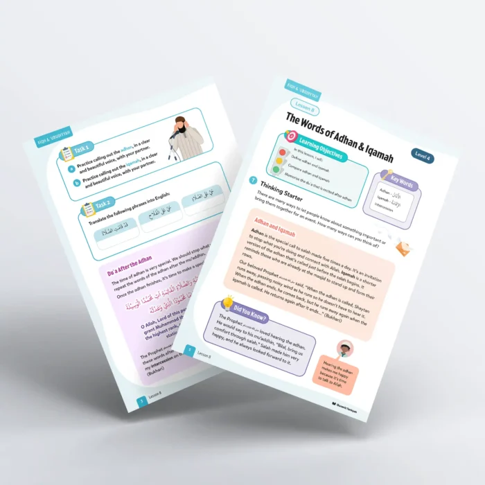 Lesson8-The-Words-Of-Adhan-Iqamah-L4-Fiqh-Ubudiyyah Page 1 and 3