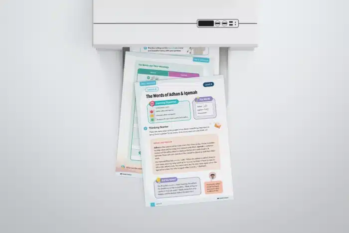 Lesson8-The-Words-Of-Adhan-Iqamah-L4-Fiqh-Ubudiyyah Page 1 to 3 with printer