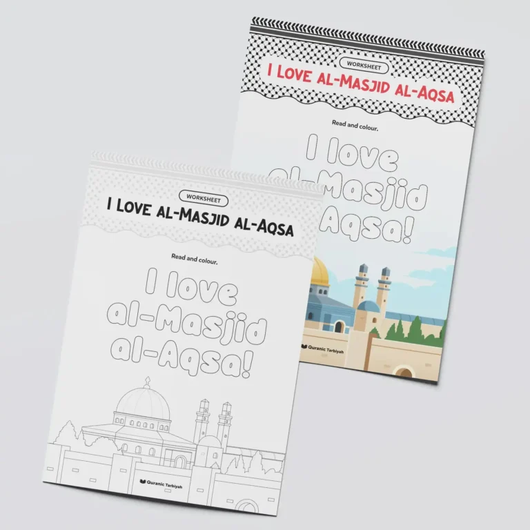 I Love al Masjid al Aqsa worksheet Activity Both pages - Quranic Tarbiyah