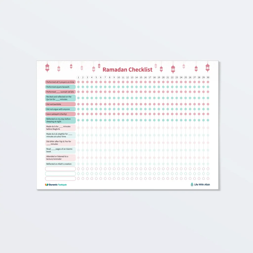 Ramadan Daily Tracker | Ramadan Worksheet Free