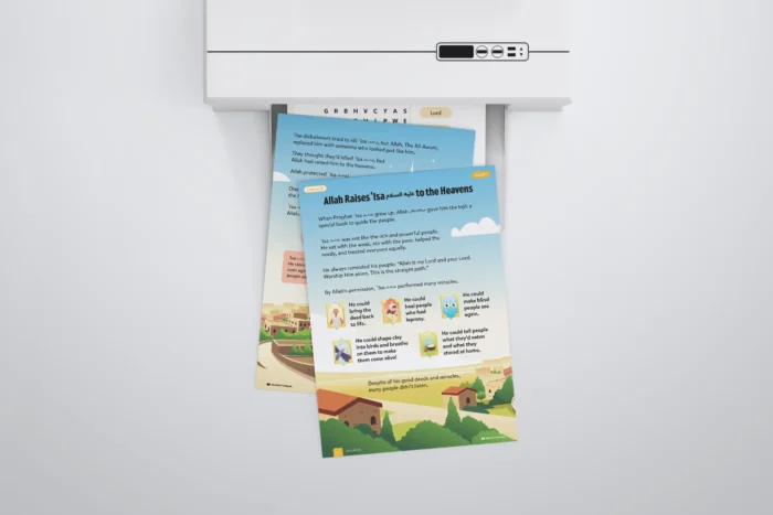 Lesson15-Allah-Raises-Isa-AS-to-the-Heavens-L1-Sirah-Stories-P1-to-3-with-printer