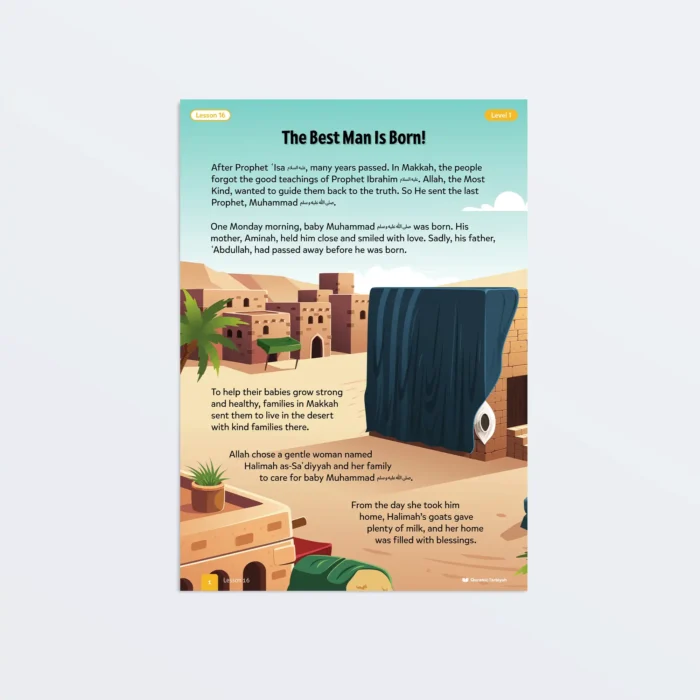 Lesson16-The-Best-Man-Is-Born-L1-Sirah-Stories-P1-Featured