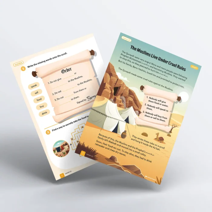 Lesson22-The-Muslims-Live-Under-Cruel-Rules-L1-Sirah-Stories-P1-and-3