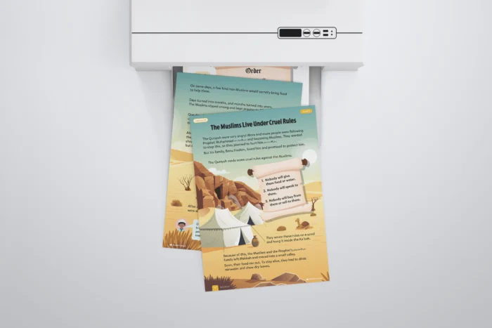 Lesson22-The-Muslims-Live-Under-Cruel-Rules-L1-Sirah-Stories-P1-to-3-with-printer