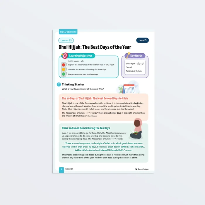 Lesson23-Dhul-Hijjah-The-Best-Days-of-The-Year-L5-Fiqh-Ubudiyyah-P1 Featured